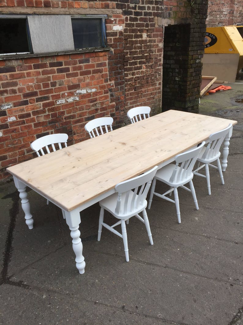Large 10 Seater Farmhouse Dining Table Set. 9ft Reclaimed Wood Etsy
