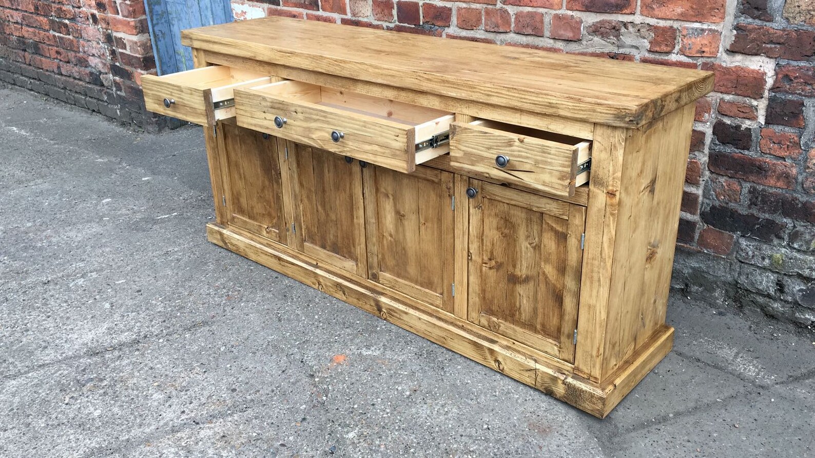 Handmade Large Rustic Sideboard Solid Reclaimed Wood With 3 Etsy UK