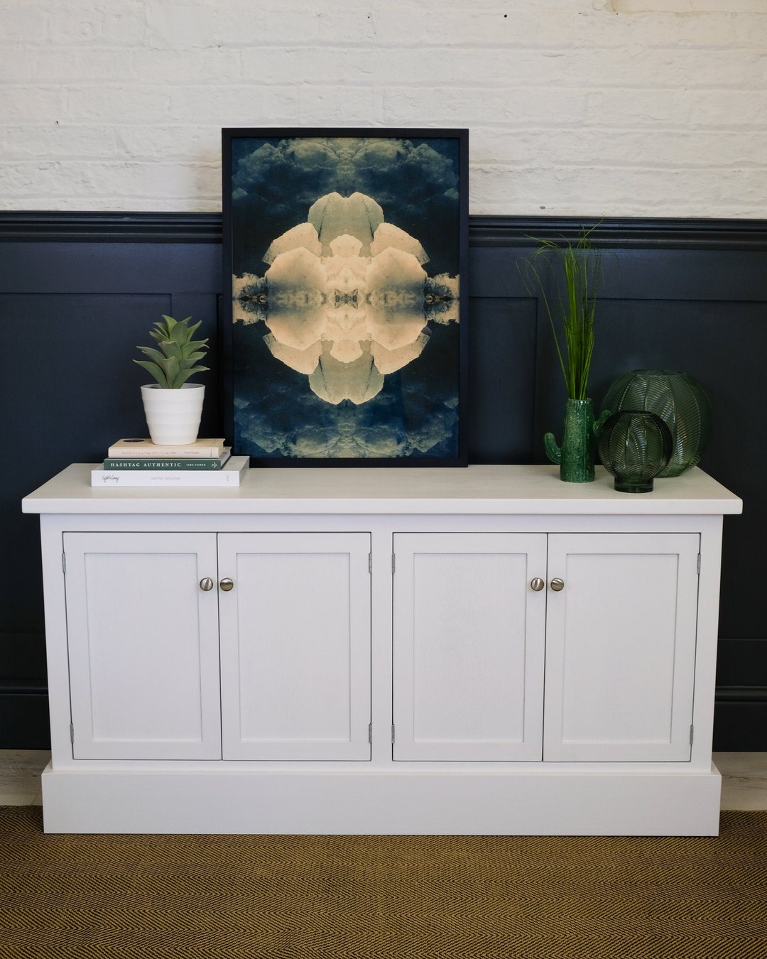 Large Double Door Sideboard Painted White. Simple Modern - Etsy UK