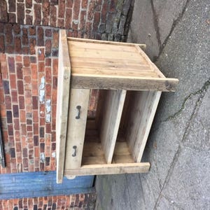 Rustic Pine wood Free standing kitchen island. 1 Drawer unit with 2 open shelves. Great bar or counter service table. Made to any size image 2
