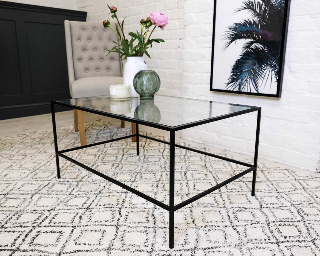 Made to Measure Contemporary Glass Top Coffee Table With Slim - Etsy UK