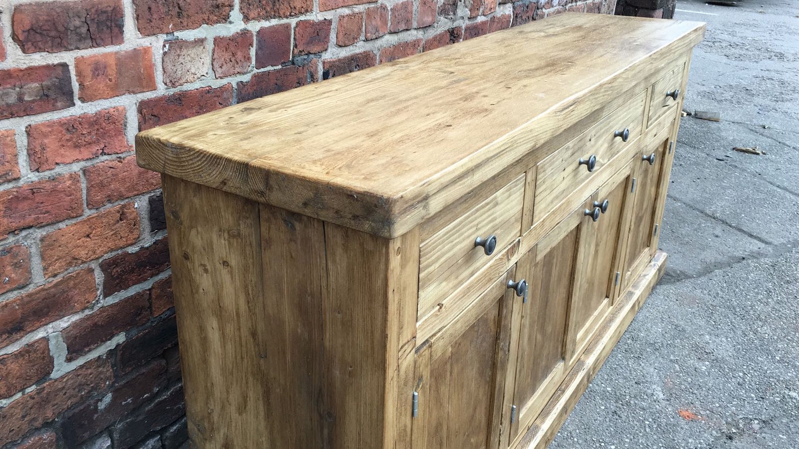 Handmade Large Rustic Sideboard Solid Reclaimed Wood With 3 Etsy UK