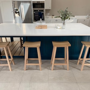 Scandi style Oak and Beech breakfast bar stool. Can be painted in any colour image 1