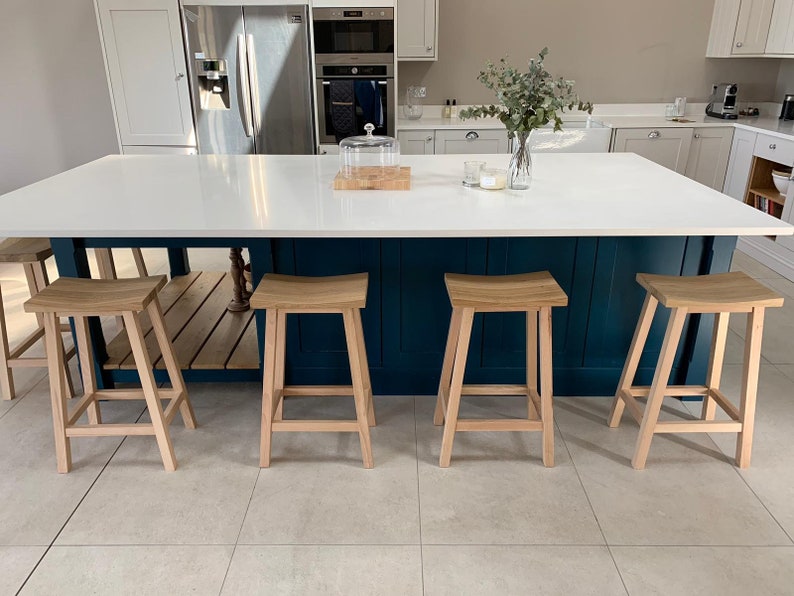 Scandi style Oak and Beech breakfast bar stool. Can be painted in any colour image 1