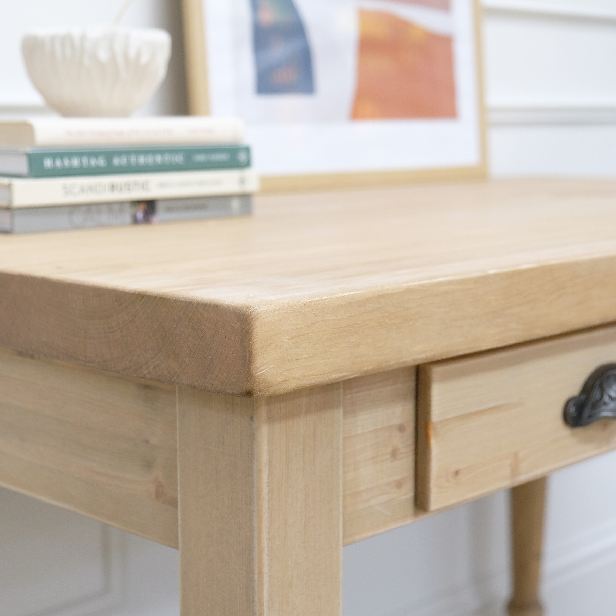 Reclaimed Wood Writing Desk With 2 Drawer Base. Dark Walnut Etsy UK