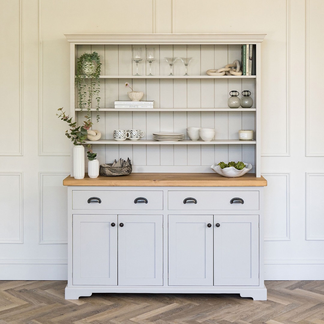 cream kitchen dresser Country Cottage Style Cream Kitchen Dresser Makeover