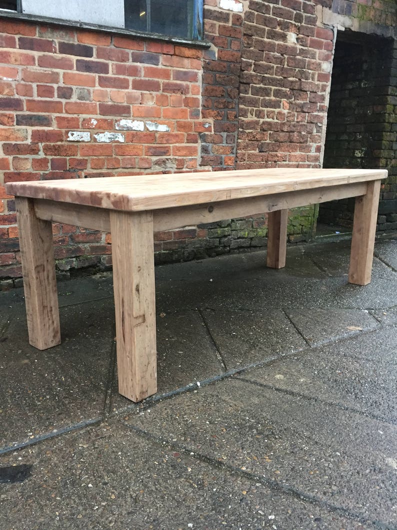Chunky Rustic Reclaimed Wood Table With Square Legs. Farmhouse Etsy UK