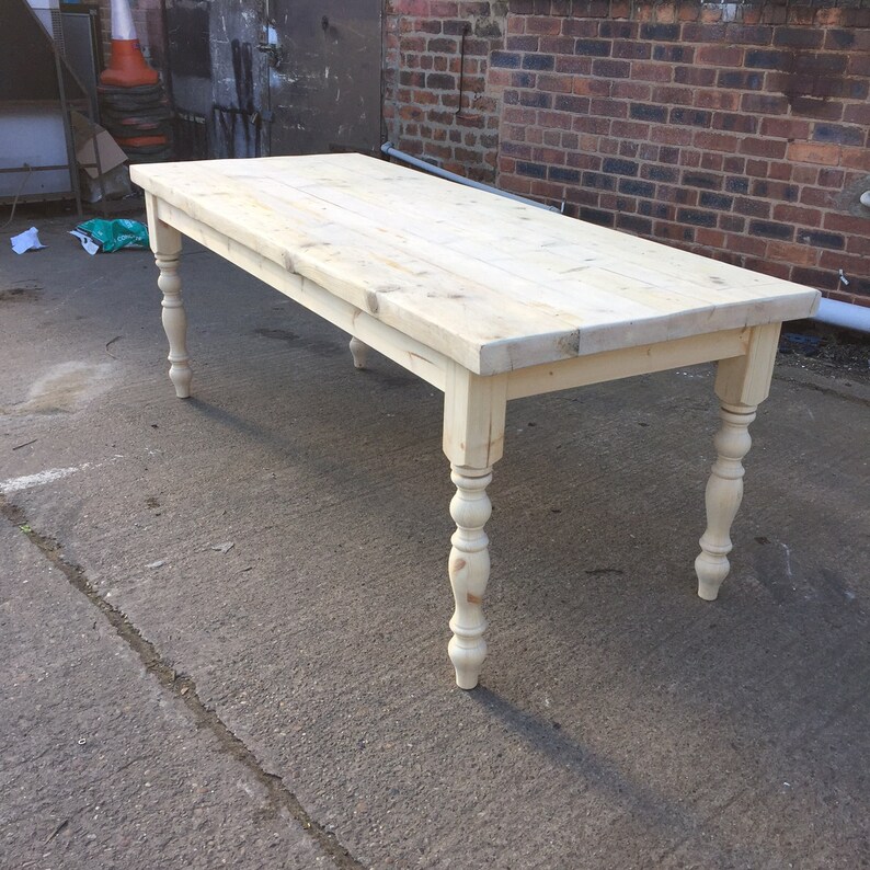 Rustic Thick Top Farmhouse Dining Table. Made to Measure From Etsy