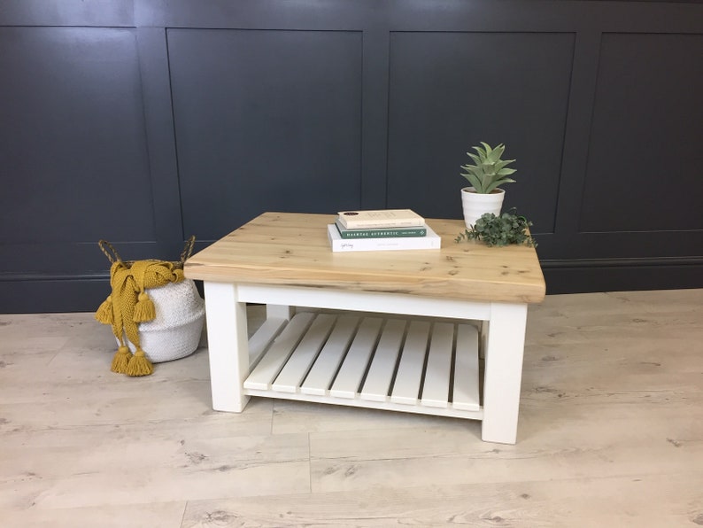 Famhouse Style Chunky Coffee Table With Reclaimed Wood Top And - Painted Reclaimed Wood Coffee Table Famhouse Style Chunky Coffee Table With Reclaimed Wood Top And - Painted Reclaimed Wood Coffee Table