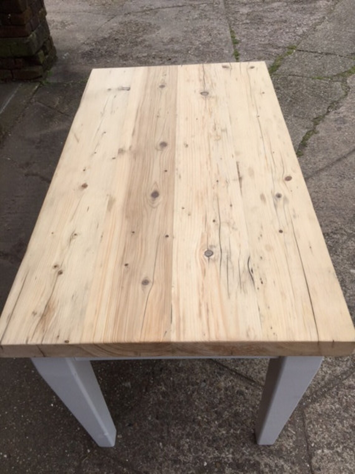 Rustic Tapered Leg Dining Table Set With Benches. Made to Etsy UK