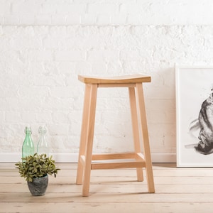 Scandi style Oak and Beech breakfast bar stool. Can be painted in any colour image 2