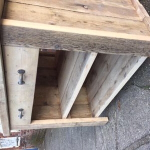 Rustic Pine wood Free standing kitchen island. 1 Drawer unit with 2 open shelves. Great bar or counter service table. Made to any size image 5