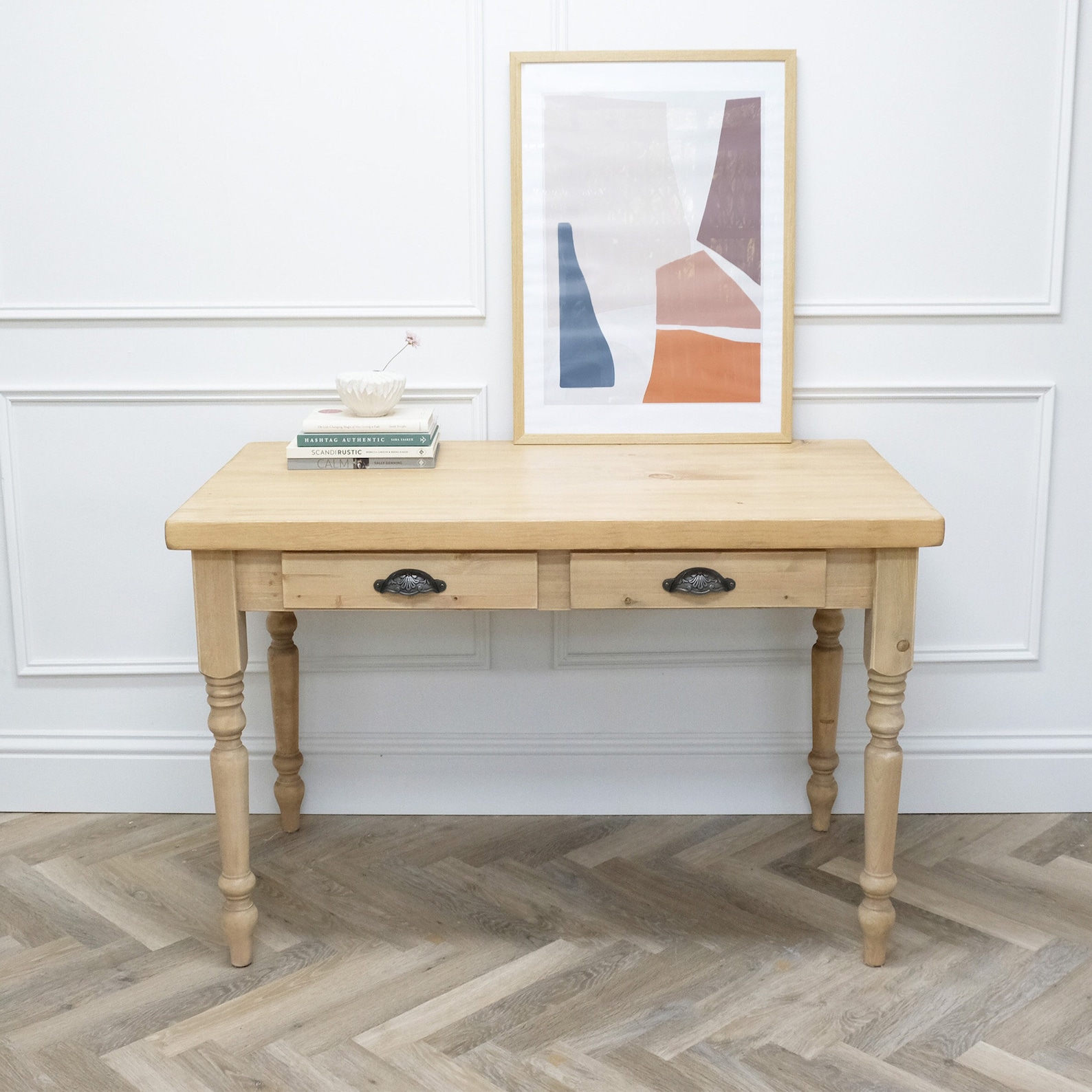 Reclaimed Wood Writing Desk With 2 Drawer Base. Dark Walnut Etsy UK