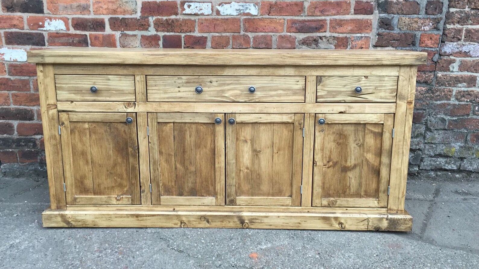 Handmade Large Rustic Sideboard Solid Reclaimed Wood With 3 Etsy UK