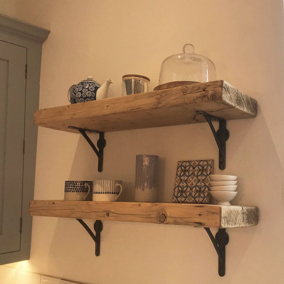 wood iron shelf 690*600*225〈ブラウン〉 Multi-Purpose Reclaimed