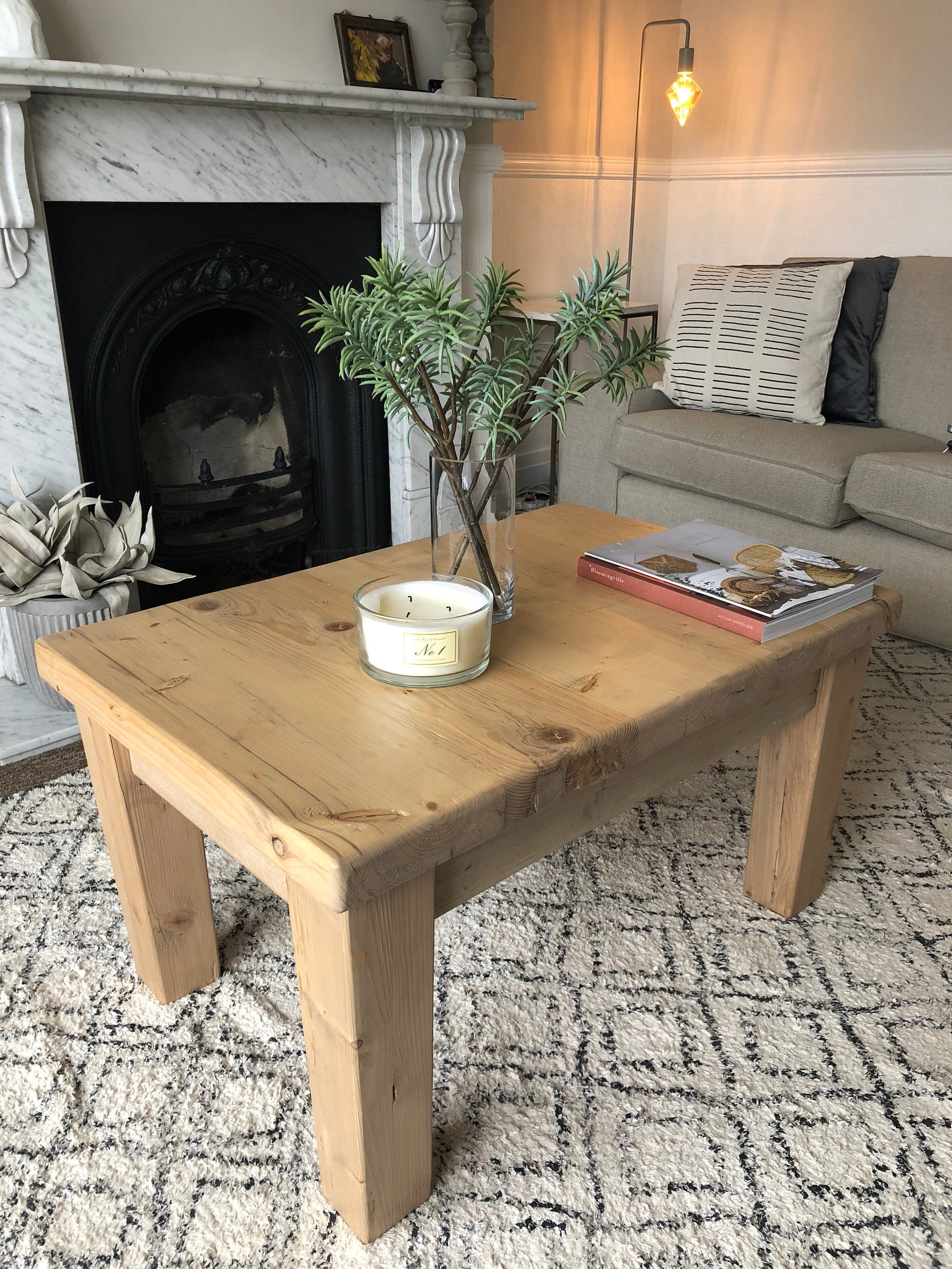 Coffee table with thick legs deals