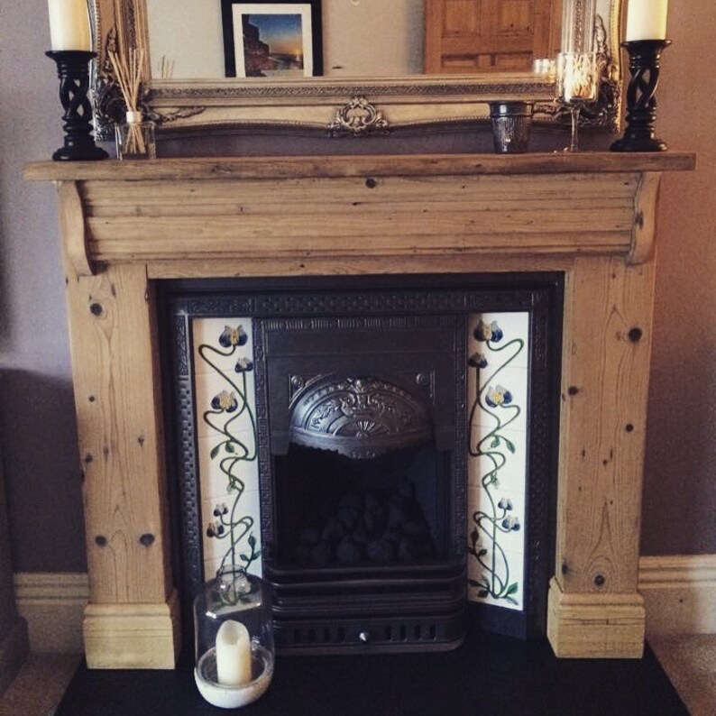 Bespoke hand made reclaimed wood fireplace surround. Fire Etsy