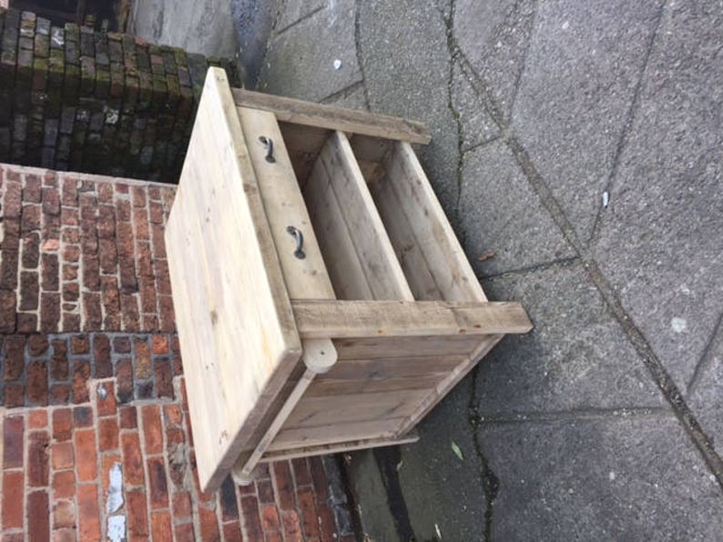 Rustic Pine wood Free standing kitchen island. 1 Drawer unit with 2 open shelves. Great bar or counter service table. Made to any size image 3
