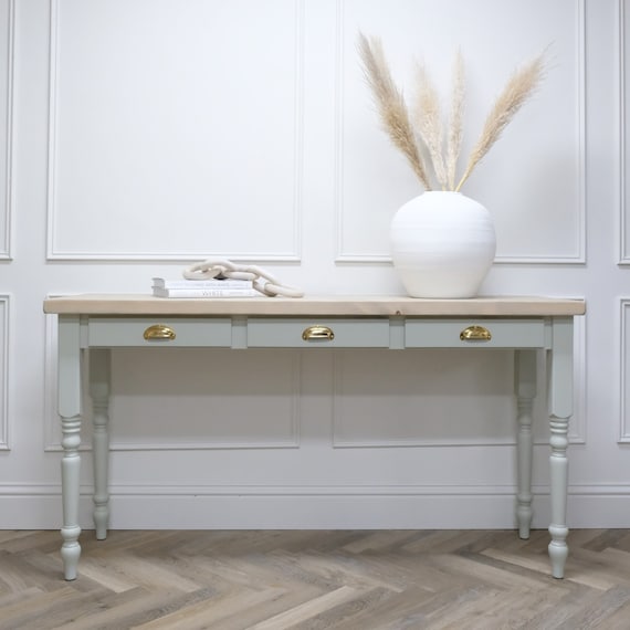 3 Drawer Painted Console Table Made From Reclaimed Teak 3 Drawer Painted Console Table Made From Reclaimed Teak