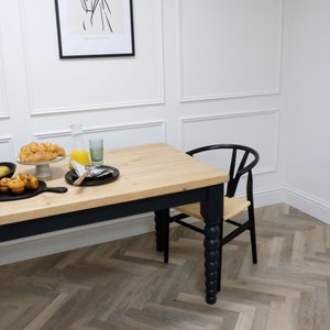Bobbin Leg Dining Table Rustic Pine Top. Modern Farmhouse Style ...