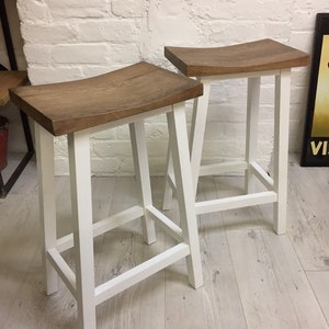 Scandi style Oak and Beech breakfast bar stool. Can be painted in any colour image 3