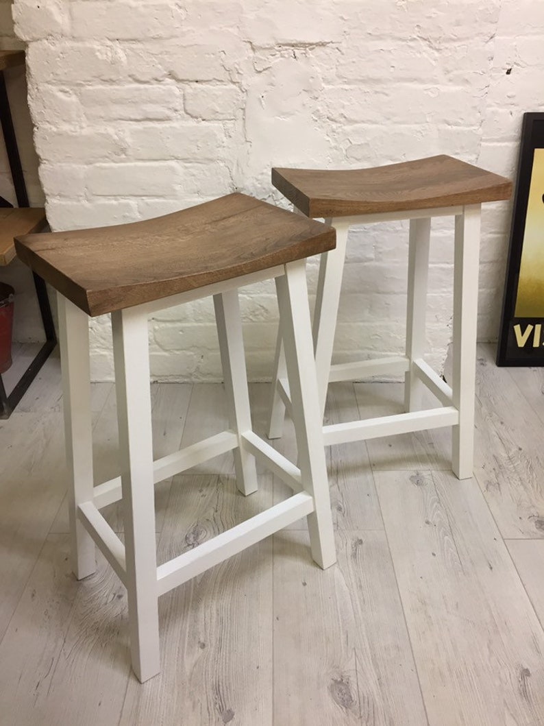 Scandi style Oak and Beech breakfast bar stool. Can be painted in any colour image 3