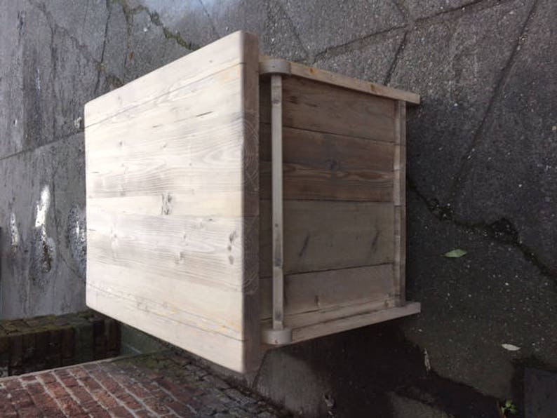 Rustic Pine wood Free standing kitchen island. 1 Drawer unit with 2 open shelves. Great bar or counter service table. Made to any size image 4