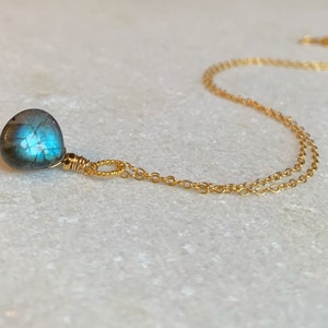 Labradorite pendant necklace / Labradorite jewellery / Labradorite chain / Gold labradorite pendant necklace / Gift for her