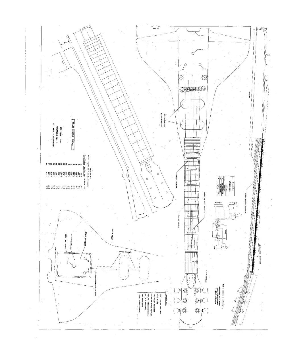 Space Shuttle Shaped Electric Guitar PLANS to Make This Guitar Digital