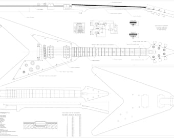 Gibson Flying V electric guitar PLANS  to make this guitar