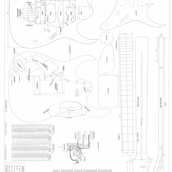 Ibanez JEM777 electric  guitar PLANS  to make this guitar - digital download   in jpeg format