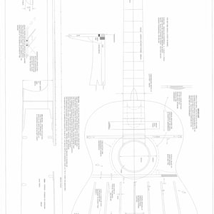 Conde Flamenco Gitarre in Originalgröße PLÄNE für diese Gitarre - digitaler Download im PDF-Format
