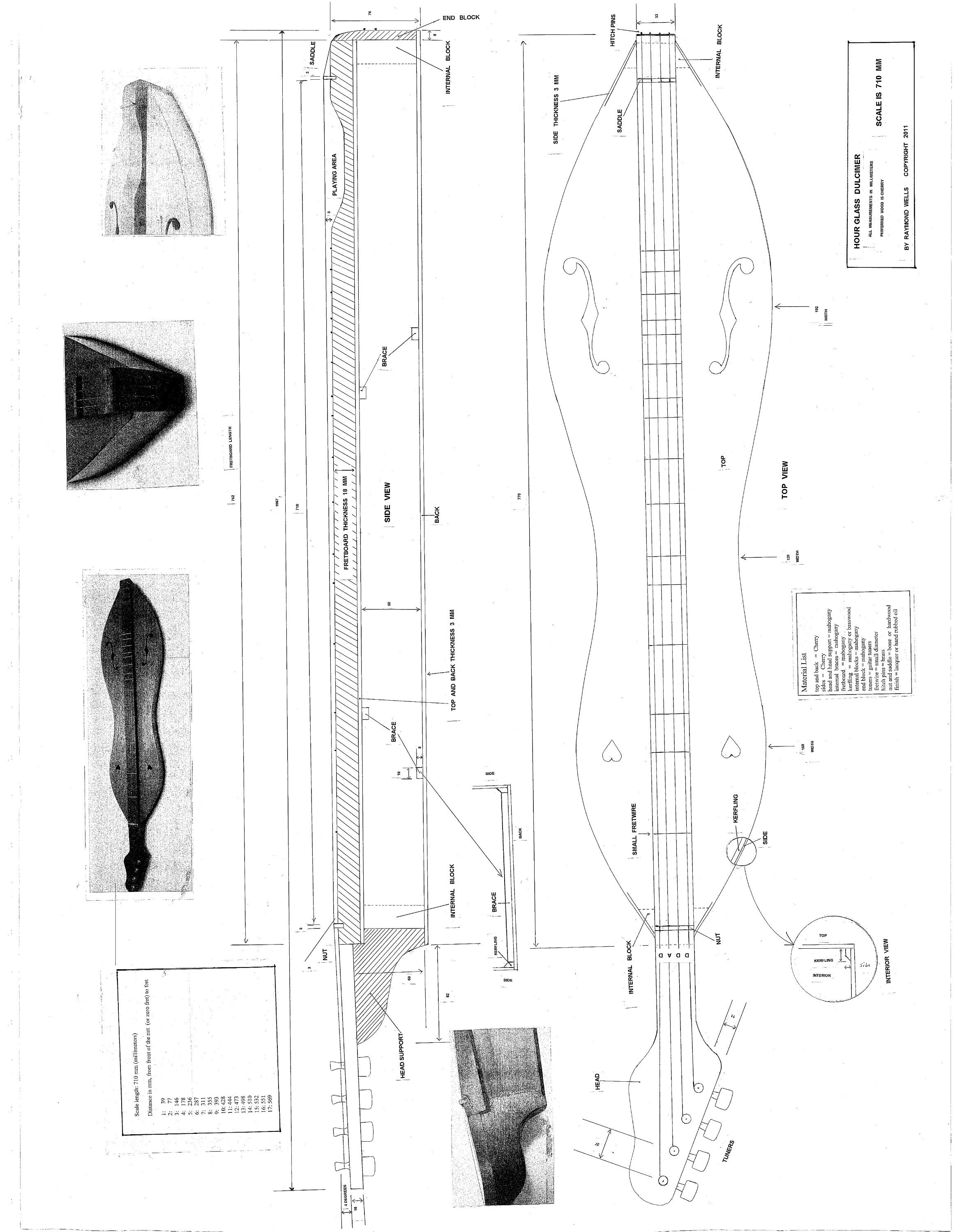 Hourglass Dulcimer PLANS to Make This Dulcimer Digital Download in Jpeg