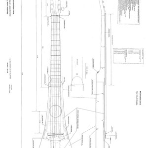 Martin backpacker travel guitar  full scale PLANS  to make this guitar - digital download   in PDF format