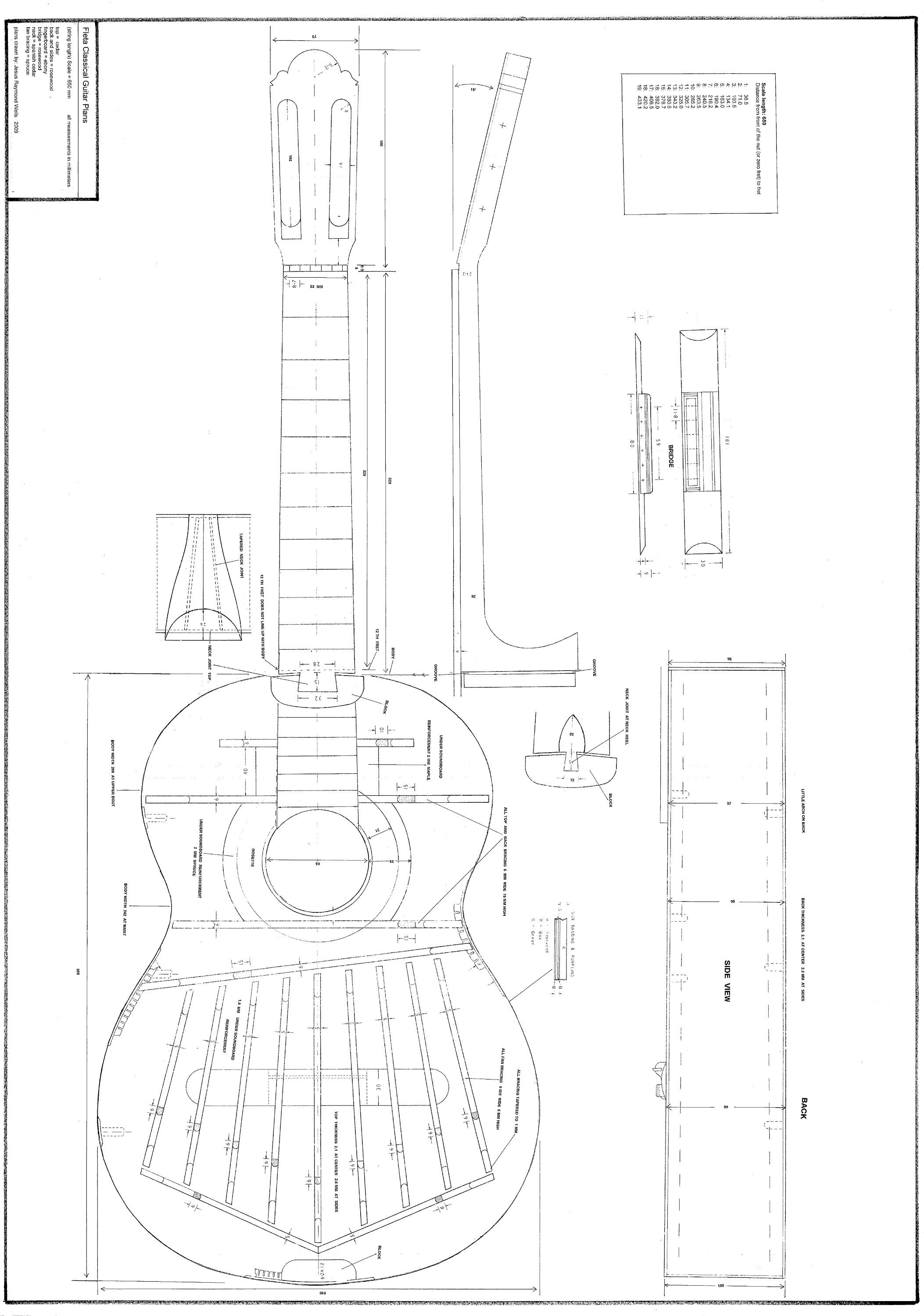 Fleta Classical Guitar PLANS  to make this guitar