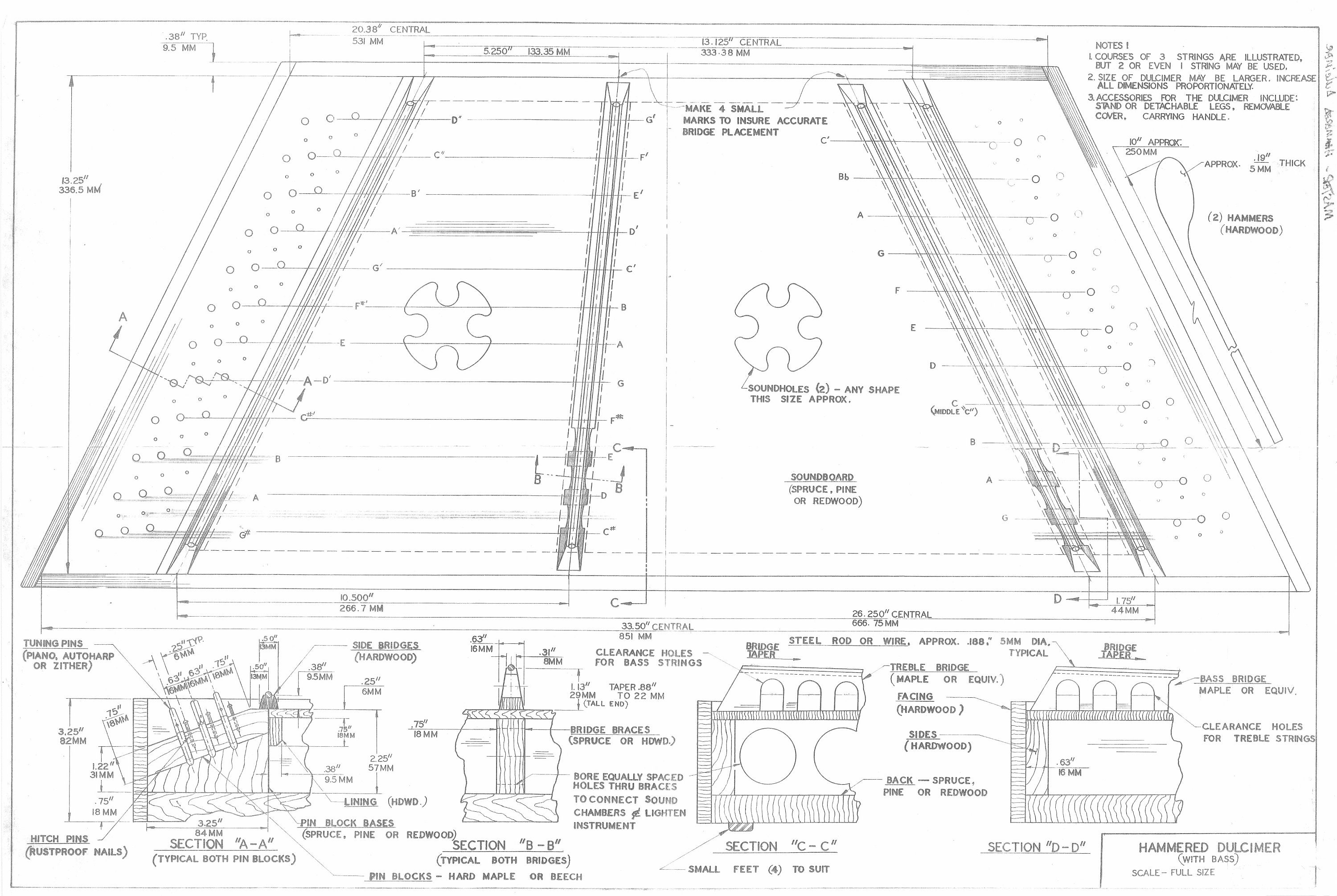 Hammered Dulcimer 12/11 PLANS to Make This Dulcimer Etsy
