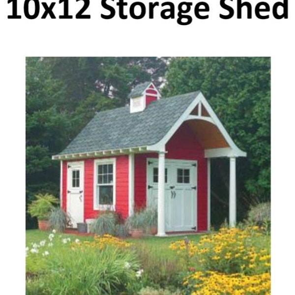 10 by 12  craftsman storage shed plans and guide  digital pdf format  for building a shed