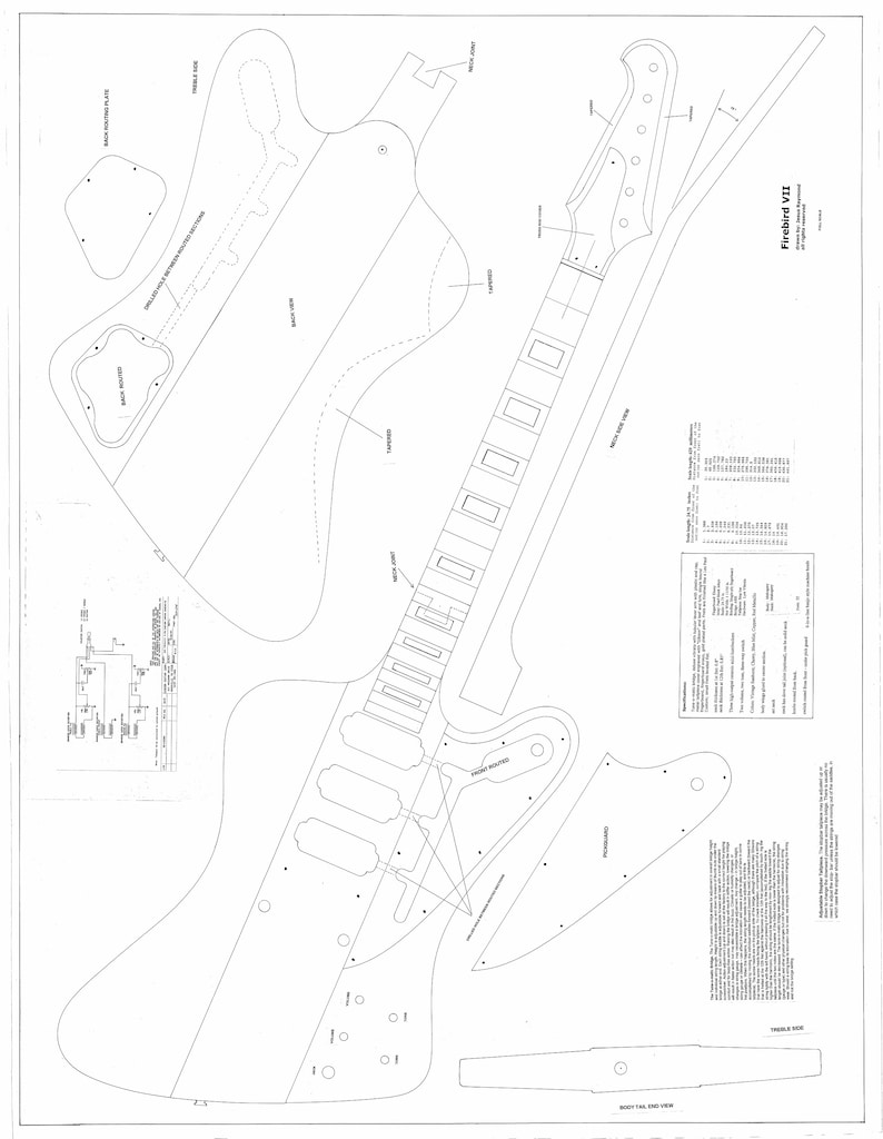 Firebird 7 Electric Guitar PLANS to Make This Guitar Digital Download