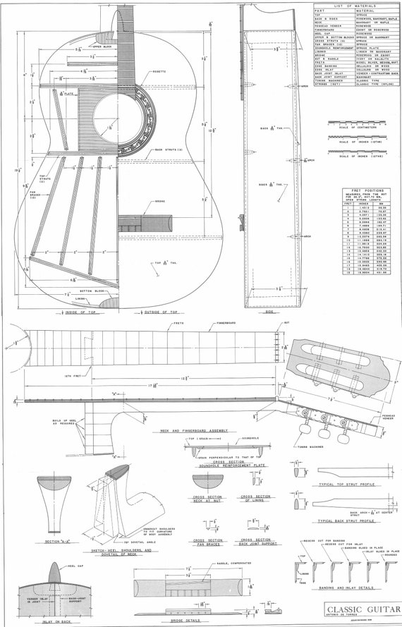 Torres Classical Guitar PLANS to make this guitar