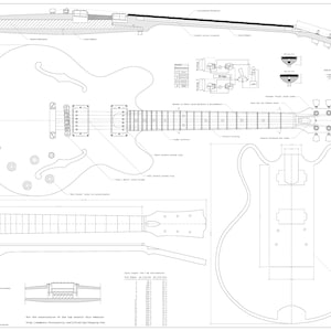 Gibson ES-335 guitar  archtop electric PLANS  to make this guitar