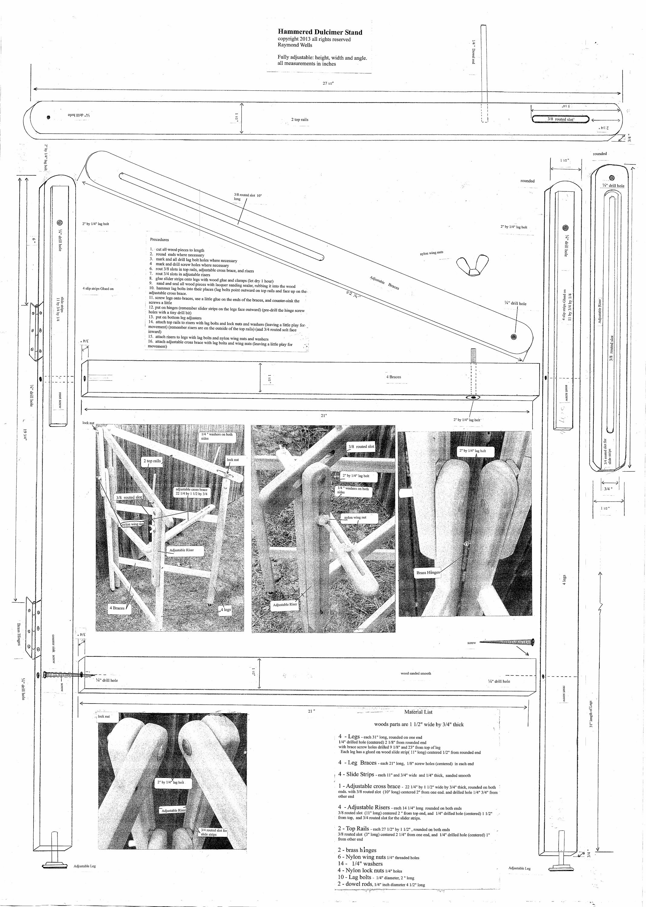 Hammered Dulcimer STAND PLANS to Make This Stand Digital Download in