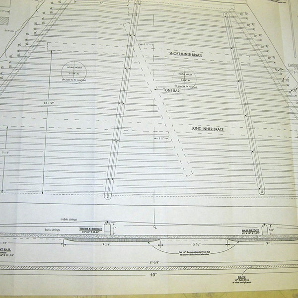 Hammered Dulcimer Plans 17/16  -  Full Scale PLANS  to make this  Dulcimer - digital download   in PDF format