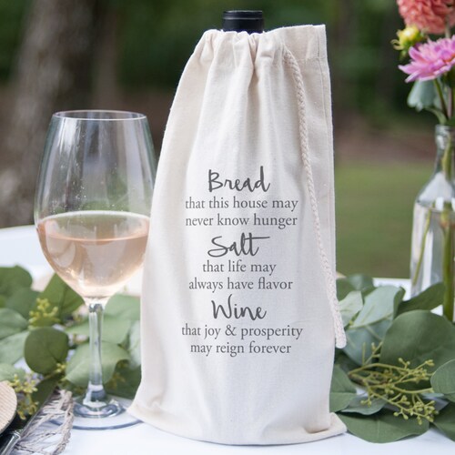 Hostess Gift Wine Gift Bag Housewarming Gift Bread Salt Wine Etsy