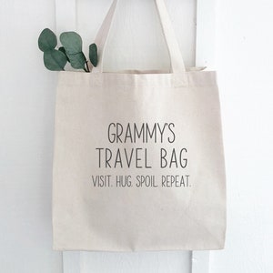 Funny Grammy Quote Tote, Personalized with any Grandma Name. Travel Bag, Knitting Bag, Library Book Carryall for Visits from Nan, YaYa, Gigi