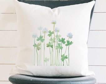 Growing Clover - Square Canvas Pillow, Decorative Pillow, Throw Pillow, St. Patrick's Day Decor, St. Patrick's Day Pillow, 18" x 18"