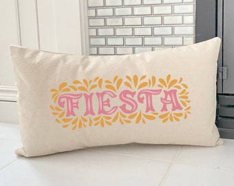 Fiesta - Rectangular Canvas Pillow, Decorative Pillow, Throw Pillow, Cinco de Mayo Decor, Spring Decor, 18" x 10"