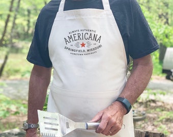 Americana Custom - Men's Apron, Gift for Him, Cooking Apron, Grilling Apron, Gift for Dad, Father's Day Gift, Adjustable Fit, Adult Fit