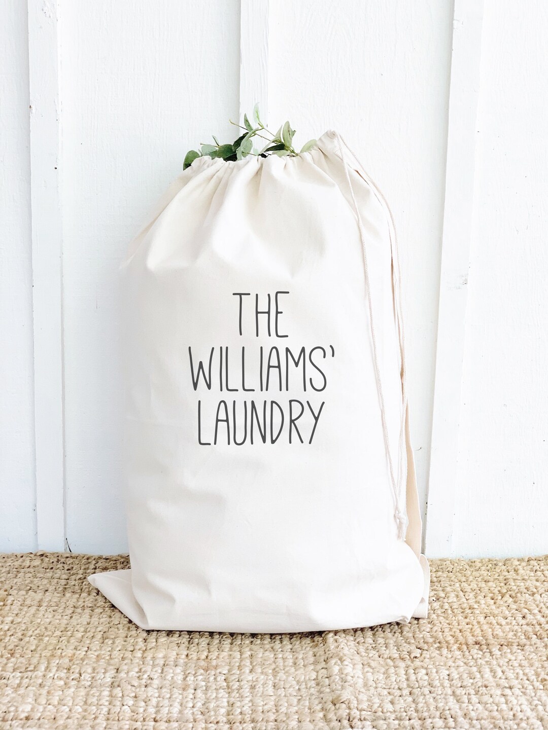 Personalized Family Laundry Bags, Dirty Clothes Storage for Laundry Mud