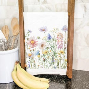 Wildflowers - Cotton Tea Towel, Flour Sack Towel, Kitchen Decor, Kitchen towel, 27&quot; x 27&quot; or 19&quot; x 28&quot;