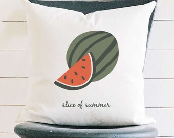 Slice of Summer - Square Canvas Pillow, Summer decor, Throw Pillow, 18" x 18"